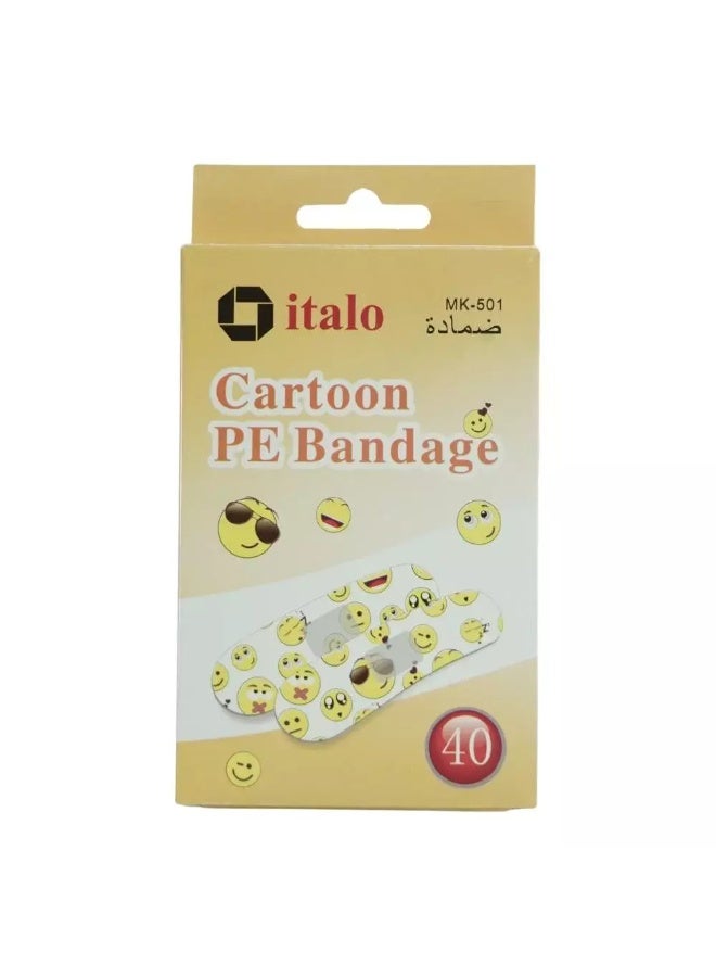 Italo Cartoon Pe Bandage, Emoji Theme Bandage Strips- Pack of 40 Pieces - Image 2