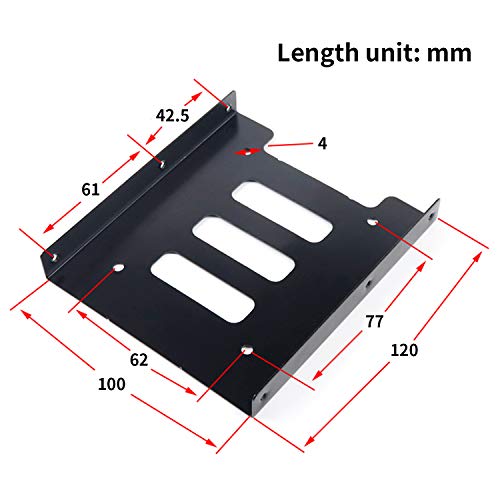 SAISN HDD SSD Mounting Bracket 2.5 to 3.5 Adapter Hard Drive Holder (Single Drive, Pack of 2) - Image 3