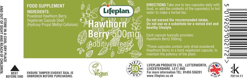 Lifeplan Hawthorn Berry 400mg 60 Caps - Image 2