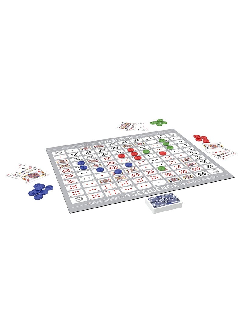 سيكوانس لعبة سيكوينس الأصلية الأصلية - لعبة استراتيجية جماعية للأصدقاء والعائلة - تحتوي على لوح لعب وكروت وبيدجات بثلاثة ألوان - تعليمات عربية وإنجليزية - مناسبة للكبار والصغار - Image 5
