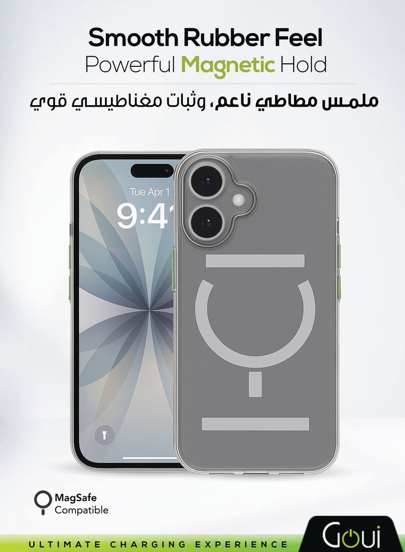 Goui iPhone 17 Case | Full-Coverage | MagSafe | Wireless Friendly | Colorful | Soft Touch | Magnetic Design for Mount Transparent - Image 1