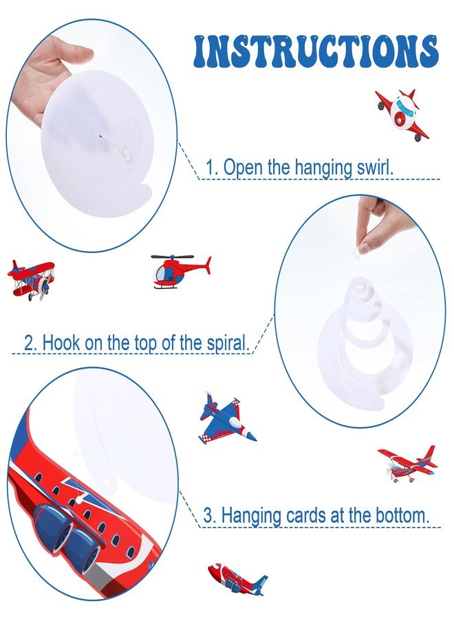 Faccito 30 Pieces Airplane Hanging Swirls Decoration Airplane Party Supplies Plane Foil Swirls Whirls Ceiling Whirls Hanging Spiral Streamers for Plane Theme Baby Shower Birthday Party Favors - Image 3