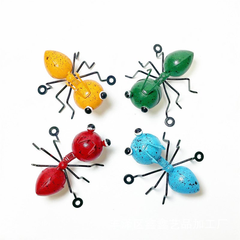 Iron Wall Decor Medium Sky-blue Charming Rustic Style Metal Ant Sculpture - Warm Artistic Colors 3D Animal Wall Art for Indoor Outdoor Garden Home Commercial Spaces - Image 3