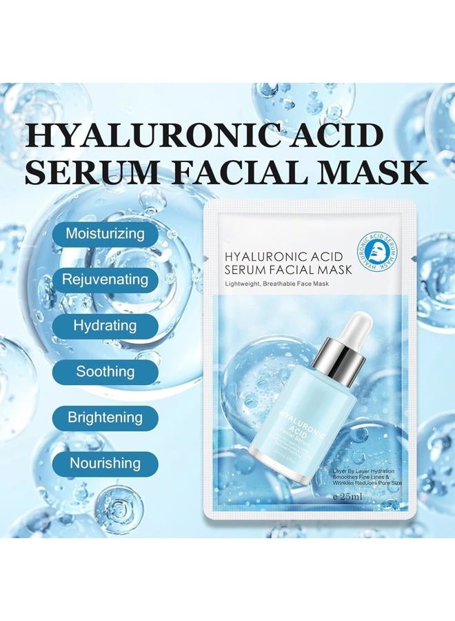 IREV Hyaluronic Acid Face Masks Skincare, Hydrating Facial Masks, Deep Moisturizing Face Mask for All Skin Types, Facial Sheet Mask for Women Skin Care, Smoothing Rejuvenating 10 Pack - Image 4