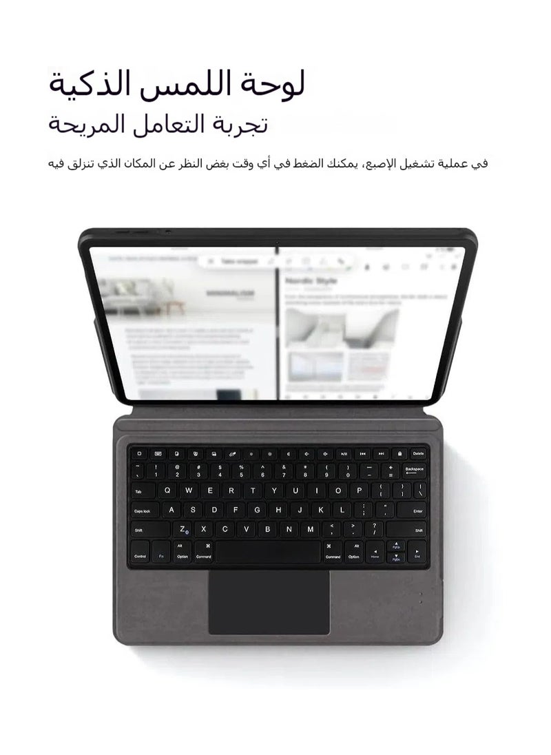 Keyboard case compatible with Huawei MatePad 11.5S (2024), removable wireless trackpad trackpad keyboard, leather case with multi-angle bracket