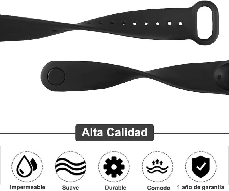 CERLINK Mi Band 5 & Mi Band 6 SmartWatch Strap, Silicone Adjustable Men Women Wristband-Black,Navy,Wine,Green - Image 2