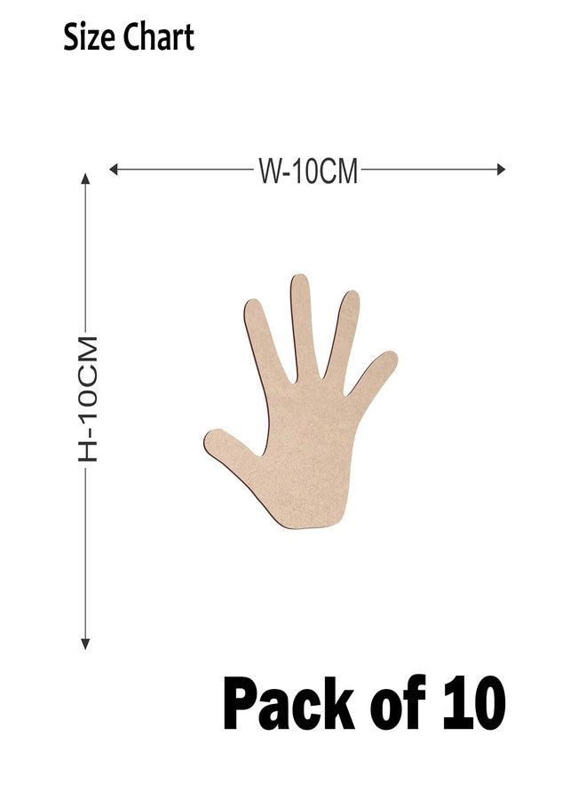Curious Button Unfinished Wooden Hand Palm Cutouts for Holi Decoration, Party Kids Painting Home DIY Crafts Decorations Supplies (10 Pcs) - Image 3