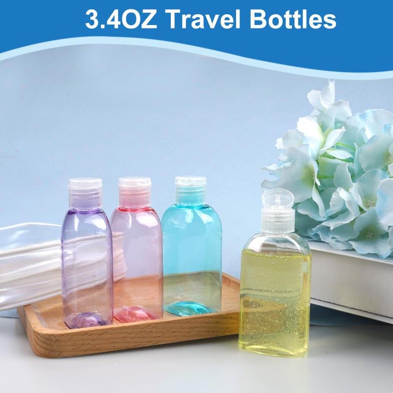 Cosywell Travel Bottles 4pcs 3.4oz Shampoo Containers TSA Approved Leak Proof Flip Cap Squeeze Bottles - Image 3