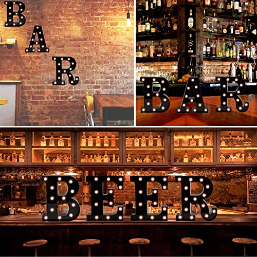 OYCBUZO Light Up Black Alphabet Marquee Letters Sign LED Marquee Number Lights Sign for Night Light Home Bar Christmas Lamp Wedding Party Birthday Decoration J - Image 4