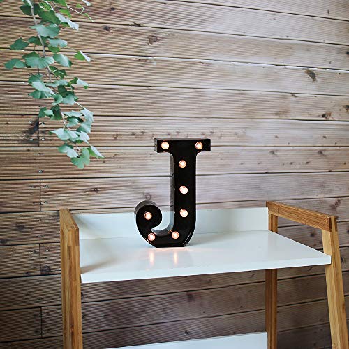 OYCBUZO Light Up Black Alphabet Marquee Letters Sign LED Marquee Number Lights Sign for Night Light Home Bar Christmas Lamp Wedding Party Birthday Decoration J - Image 3