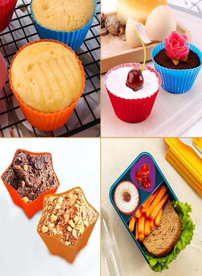 lyfLux 108 PCS Silicone Bento Box Dividers Kit, Bento Box Accessories, 90pcs Food Picks and 18pcs Silicone Cupcake Liners for Bento, Snacks, Cupcakes, Party, Picnic - Image 4