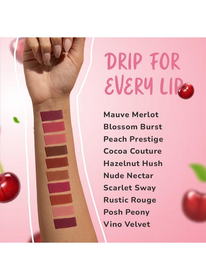 Moody Drip Matte Liquid Lipstick -Blossom Burst, with Jojoba Seed Oil & Vitamin E | Transferproof, Long Lasting & Vibrant Lip Colors That Last Upto 12 Hours | Paraben Free Lip Tint, 4ml - Image 5