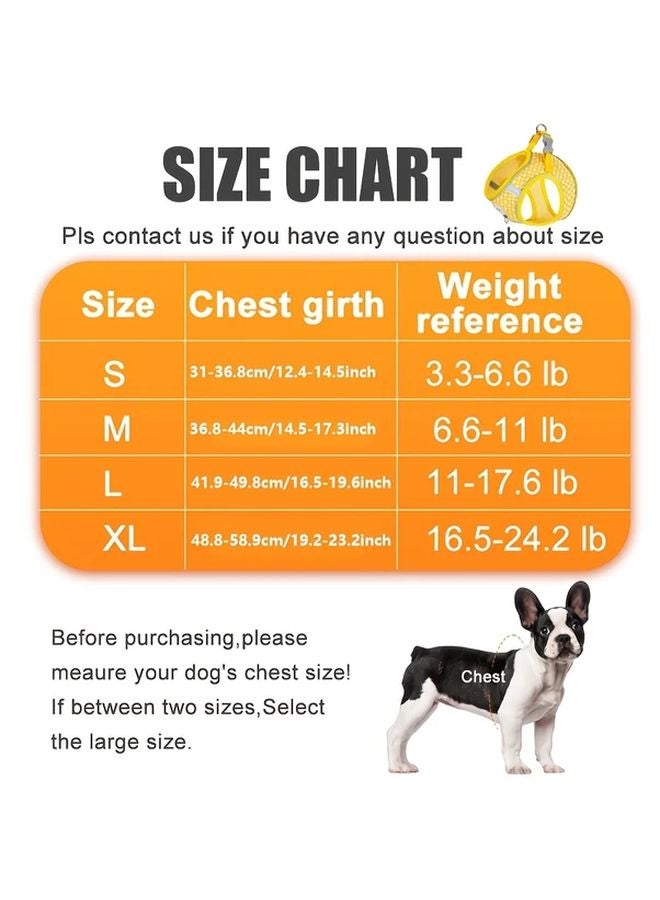 طوق الكلب الشبكي القابل للعكس باللون الأصفر مع شبكة قابلة للضبط مقاس S تسمح بالتهوية - Image 3