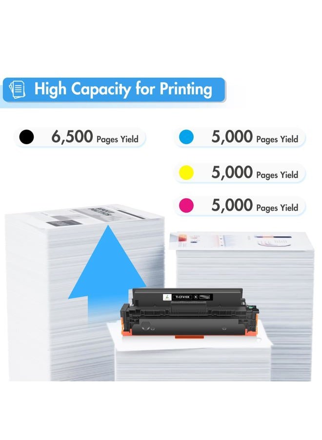 TRUE IMAGE Compatible Toner Cartridge Replacement for HP 410X 410A CF410X CF411X CF412X CF413X to use with Color Laserjet Pro MFP M477fdw M477fdn M477fnw Pro M452dn M452nw M452dw Toner Ink (4 Pack) - Image 3