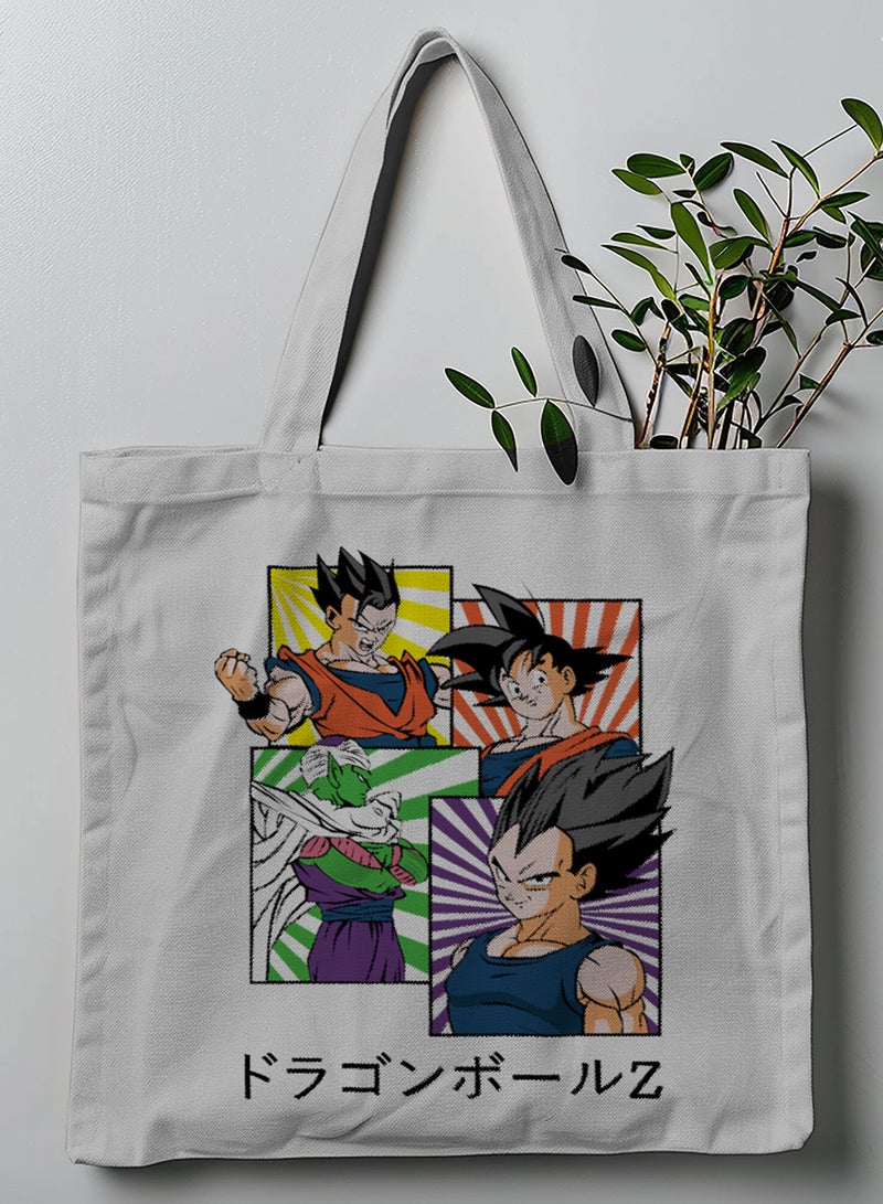 LOWHA Polyester Tote Bag with Shoulder Straps and Dragon Ball Anime Pattern  - Image 1