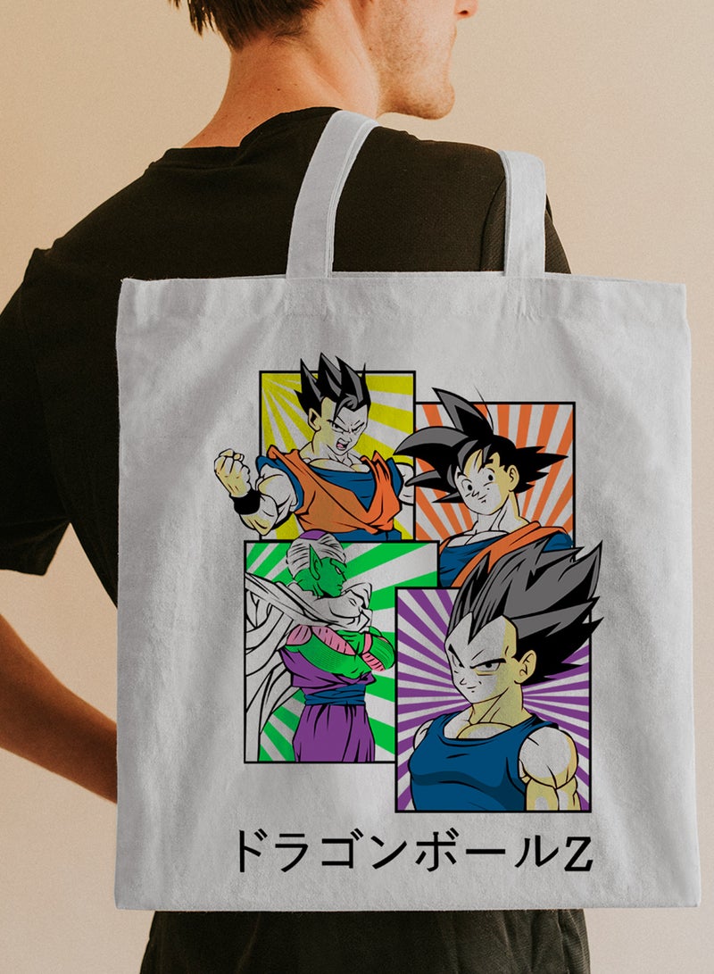 LOWHA Polyester Tote Bag with Shoulder Straps and Dragon Ball Anime Pattern  - Image 2