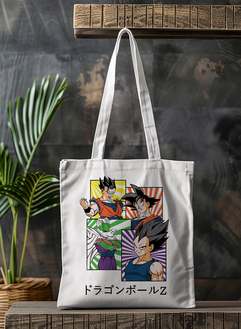 LOWHA Polyester Tote Bag with Shoulder Straps and Dragon Ball Anime Pattern  - Image 3