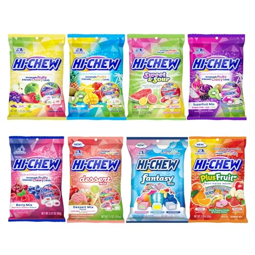 HI-CHEW HICHEW Variety Mix Pack of 8 Bags 22 Flavors Including Dessert Mix Unique Fun Soft Chewy Candy Immensely Juicy Fruity Candy Flavors Individually Wrapped for Sharing - Image 1
