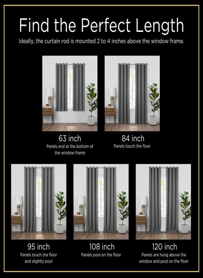 إكليبس ستارة نافذة إكليبس تاليسا أبسولوت زيرو بلاك أوت بلس، عازلة للصوت، توفر الخصوصية المنزلية، مبطنة بعازل حراري، عرض 50 بوصة × طول 84 بوصة، قطعة واحدة، رمادية - Image 2