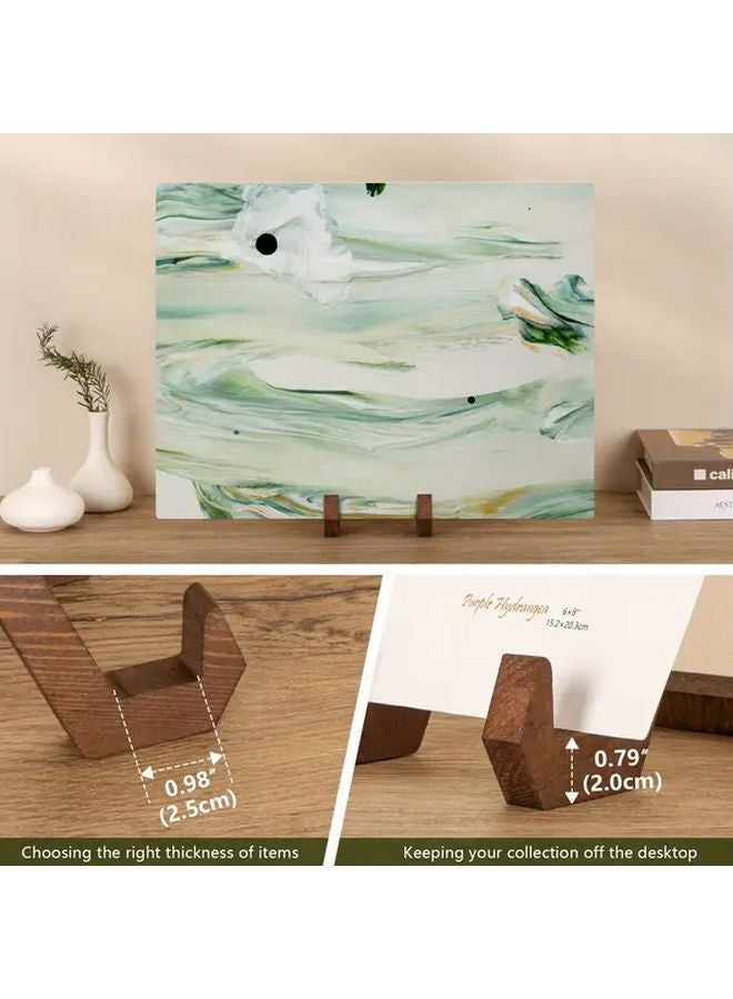 JJ1114 Recycled Wood Display Tray Holder 6 Inch A Frame Stand For Photos Rustic Home Decor - Image 4