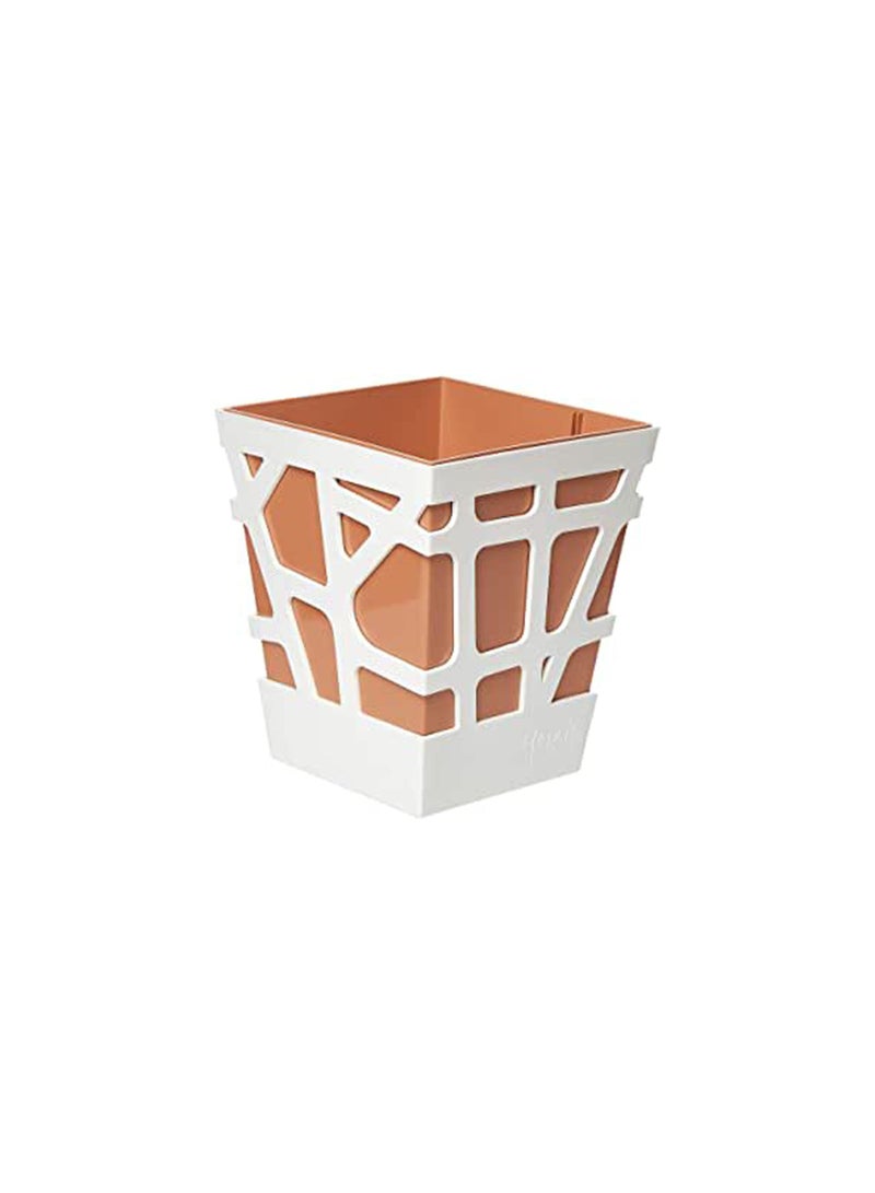 أيدل وعاء زهور بلاستيكي مزخرف كوادرو 17 - مزرعة ذاتية السقي للداخل والخارج للمنزل، والشرفة، والحديقة، والمكتب - ألوان متعددة - صنع في إيطاليا - بواسطة إيديل - Image 1