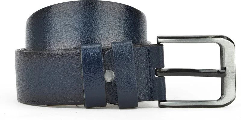 زيا , Genuine Leather 4.5 cm Men's Belt 141980Z202 Navy Blue