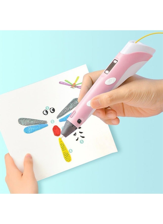 Generic - 3D Pen for Kids 3D Pen with Display Adjustable Temperature and Speed, Compatible with PLA and ABS Filament, for Graffiti, Drawing, Model Making (Pink) - Image 1