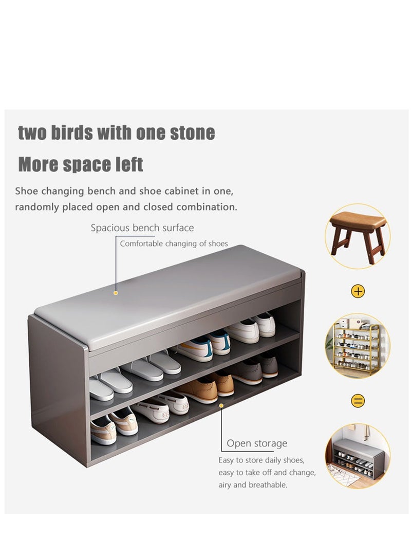 Arabest Household Doorway Shoe Cabinet Sitting Stool, One-piece Sittable Small Stool, Entrance Shoe Rack - Image 2