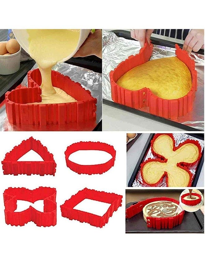 EBOFAB 4 PC Set Nonstick Bake Snakes Silicone Cake Mould Pastry Dessert DIY Baking Mould Tool - Image 3