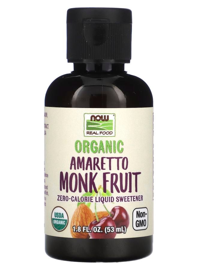 now Organic Amaretto Monk Fruit Zero-Calorie Liquid Sweetener 1.8 fl oz (53 ml)