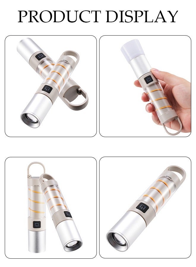 DUNISO 2in1 Rechargeable LED Flashlights with Hook Design Handheld Flashlight with Zoomable 4 Modes Super Bright Camping Lamp for Emergencies Camping Hiking - Image 5