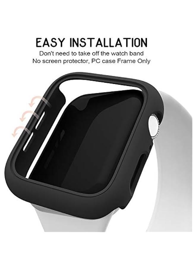 3 Pack Compatible for Apple Watch Case 45mm Series 8 Series 7, Hard PC Bumper Case Protective Cover Frame 【NO Screen Film】 Compatible for iWatch Accessories 45mm, Clear/Black/Rose Gold - Image 2