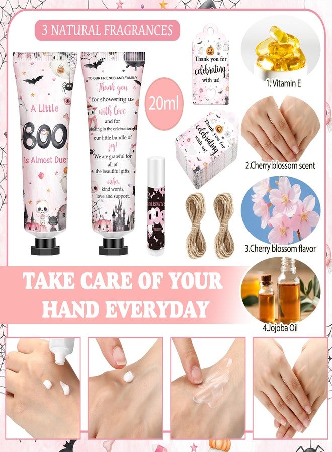Dimsile 50 Sets 200 Pcs Pink Boo Baby Shower Hand Lotion and Lip Balm Gift Theme Baby Shower Party Favors Travel Size Hand Lotion and Lip Balm Bulk with Organza Bags Tags - Image 4