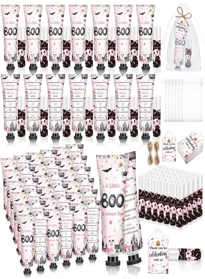 Dimsile 50 Sets 200 Pcs Pink Boo Baby Shower Hand Lotion and Lip Balm Gift Theme Baby Shower Party Favors Travel Size Hand Lotion and Lip Balm Bulk with Organza Bags Tags - Image 1