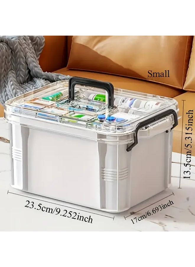 Large Capacity Portable First Aid Kit Black White Waterproof Medicine Storage Box For Home Travel - Image 1