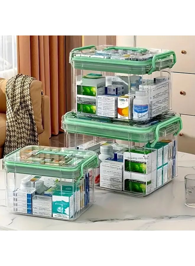 Large Capacity Portable First Aid Kit Black White Waterproof Medicine Storage Box For Home Travel - Image 2