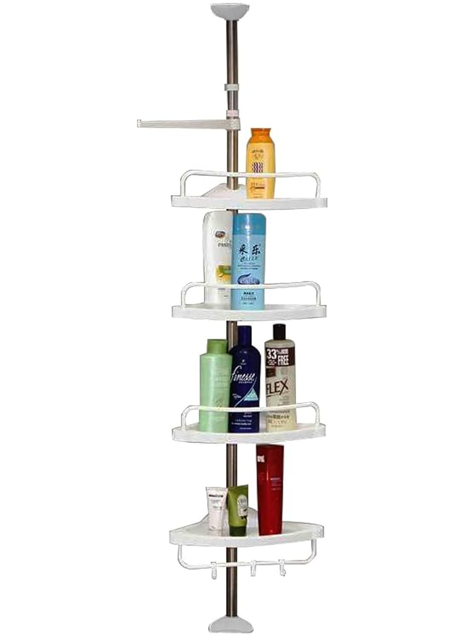 erorex 4 Tier Adjustable Telescopic Shelf Bathroom Organizer Corner Rack Shower Shelf Caddy Holder - Image 4