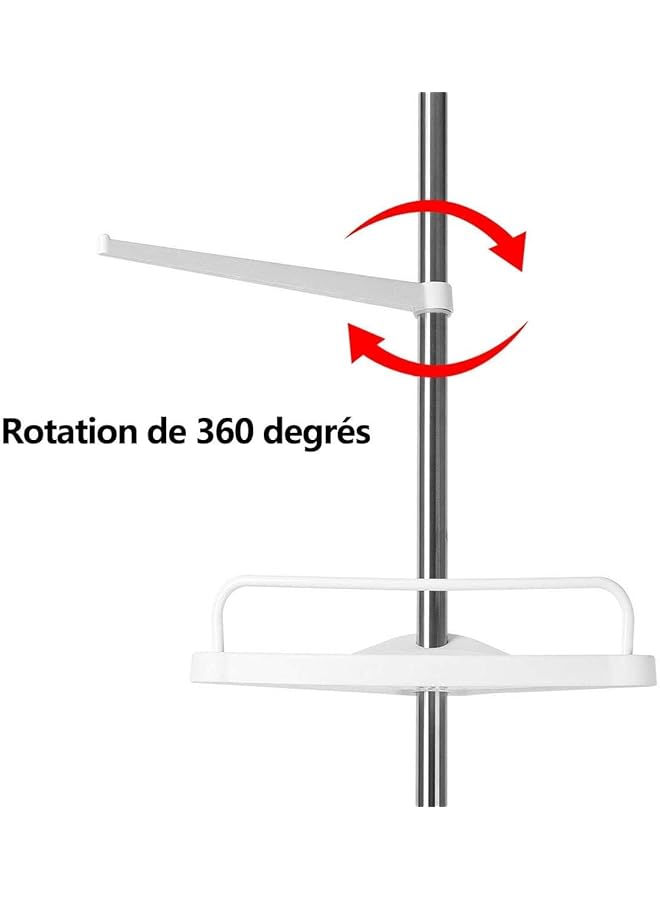 erorex 4 Tier Adjustable Telescopic Shelf Bathroom Organizer Corner Rack Shower Shelf Caddy Holder - Image 5