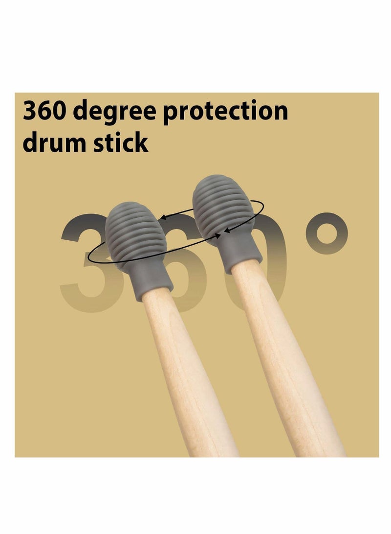 Y&D 4 Pieces Drum Mute Drumstick Silent Tip, Dampener Silicone Practice Tips Percussion Accessory, Replacement - Image 3