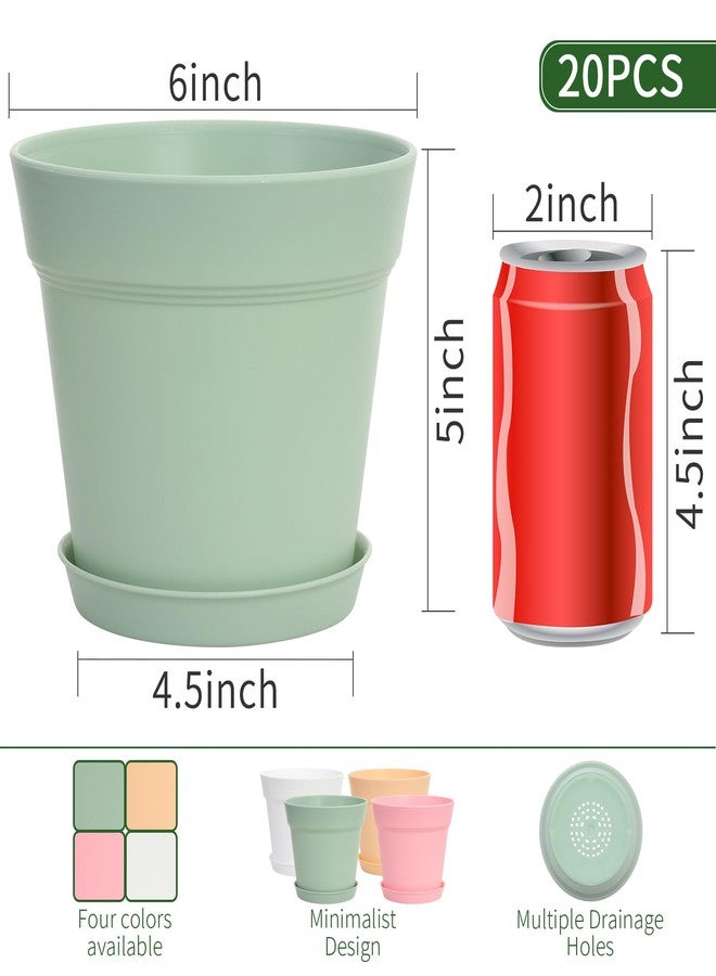 GARDIFE 20 Pack 6 inch Plant pots, planters for Indoor Plants, Flower pots, Color - Image 2