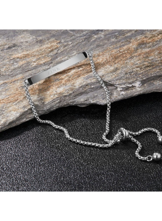 زنك سوار زينك النسائي من الستانلس ستيل باللون الفضي | ZFBR004S - Image 4