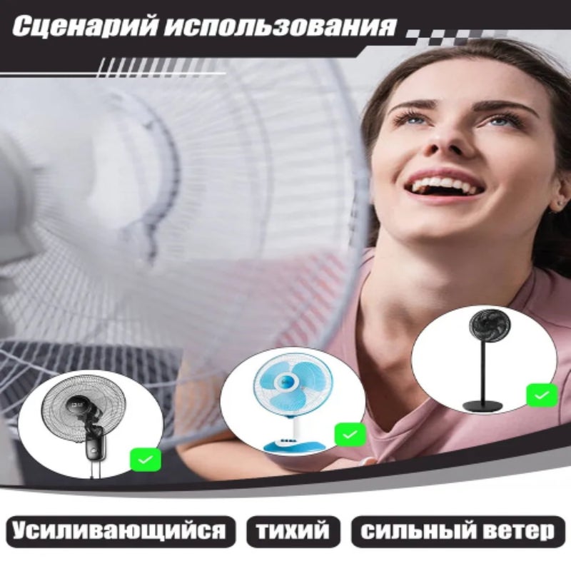 ألواح مروحة عالمية، ألواح مروحة للمروحات الكهربائية، ملحقات عالمية للمروحات الأرضية، ألواح مروحات طاولة، 16 بوصة، 400 مم - Image 4