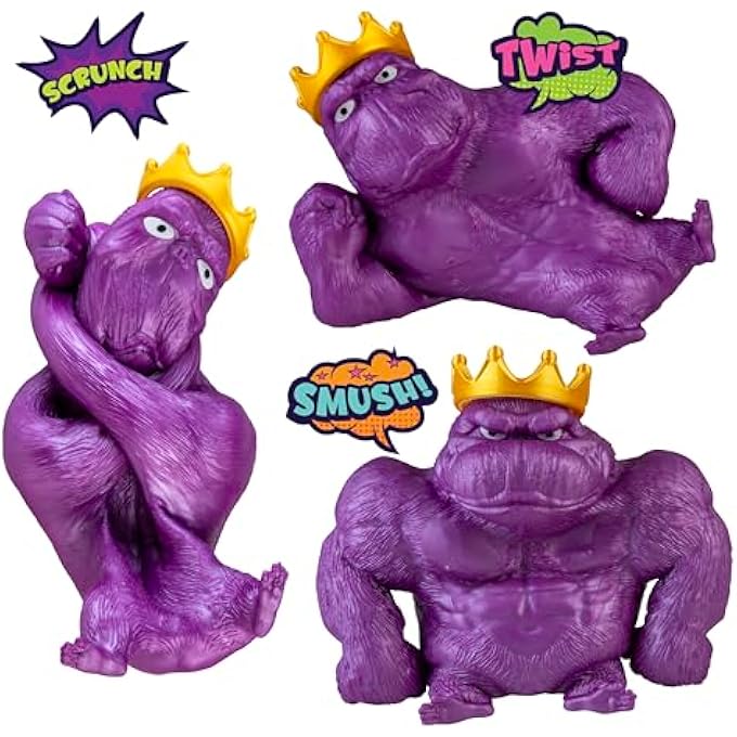 Orb Factory ORB Royal Funkee Monkee Jumbo Squishy Monkey Toy - Numbered Limited Edition (2500 Produced) - Big 4.5 Pound Metallic Purple Stretchy Gorilla - Collectible Splat Monkey Stress Toy for Kids and Adults - Image 3