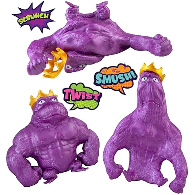 Orb Factory ORB Royal Funkee Monkee Jumbo Squishy Monkey Toy - Numbered Limited Edition (2500 Produced) - Big 4.5 Pound Metallic Purple Stretchy Gorilla - Collectible Splat Monkey Stress Toy for Kids and Adults - Image 5