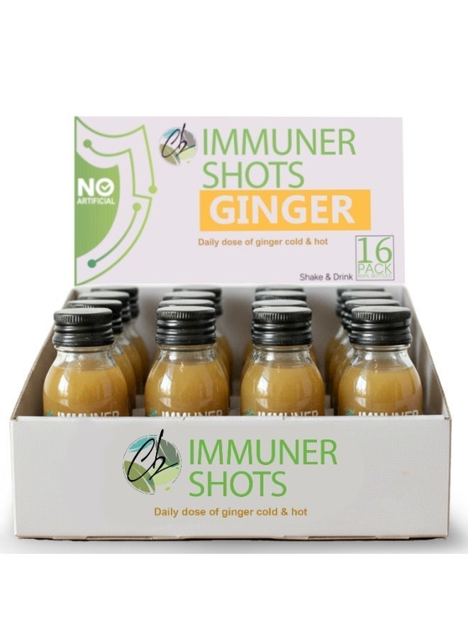 Immuner Shots Ginger Shot 60ml Pack of 16 (Immuner Shots) - Image 1