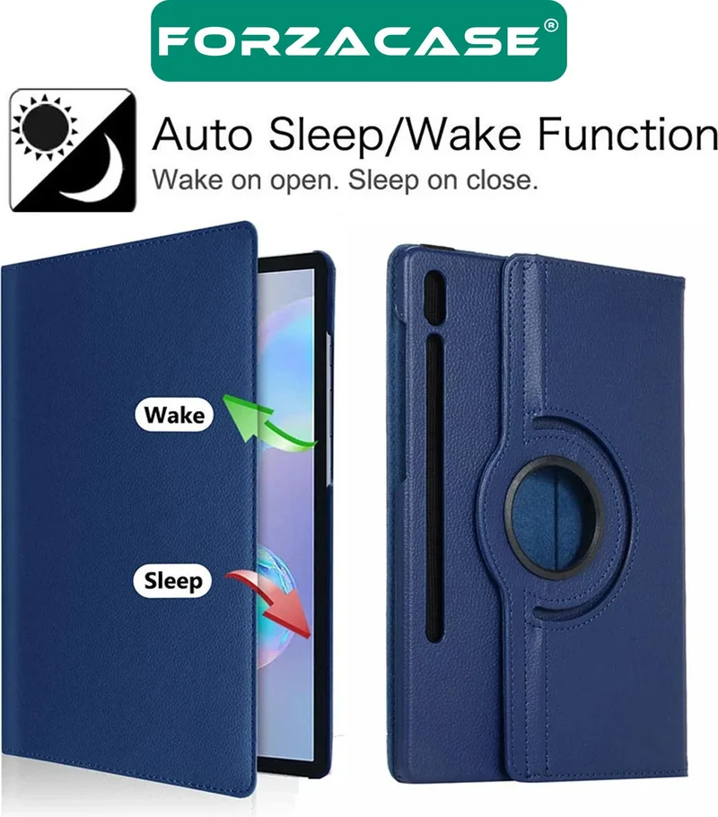 فورزاكاس Samsung Tab S9 Plus Compatible 360 ​​Degree Rotating Stand Case + Tempered Unbreakable Glass FC012