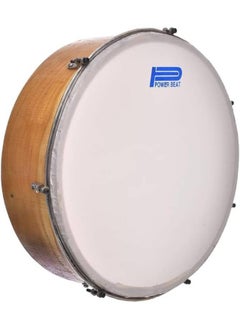 Generic Power Beat Large Wooden Tambourine With Plastic Face And Tuning Keys - wooden  - Image 1