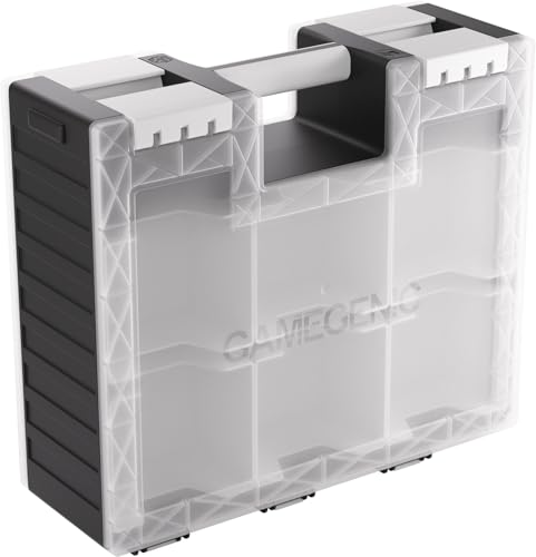 Gamegenic Game Castle AllinOne DoubleSided Storage Case for Cards and Gaming Accessories 19 Removable Trays in 5 Sizes Ideal for Cards Tokens Dice and Tools BlackWhiteClear Color Made by Gamegenic - Image 1