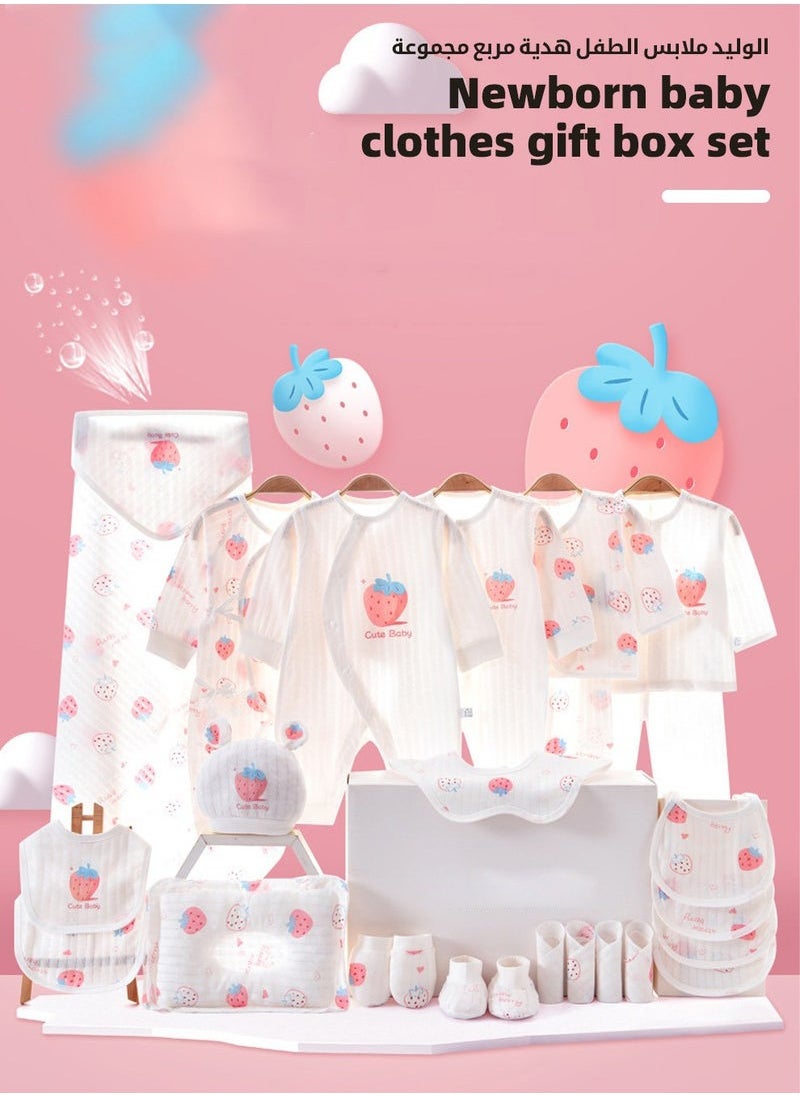 XiuWoo 24PCS Newborn Baby Gift Set, Newborn Layette Gift Set for Boys and Girls, Babies Essential Clothes Accessories with Baby Blanket, 100% Premium Cotton, for Spring Summer Autumn Winter Four Seasons 59CM for 0-3 Month  - Image 5