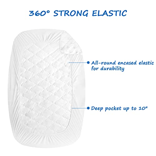 Coldwind Cot Mattress Pad Protector Waterproof, Quilted Cot Size Mattress Cover 30" X 75" X 10" Fitted for Narrow Twin/Camp Bunk/Rvs Bunk/Guest Beds, Deep Pocket Mattress Topper, White (Cover Only) - Image 3